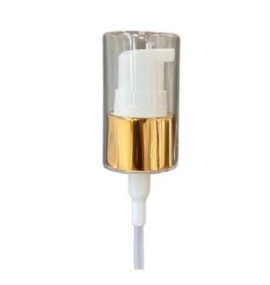 24/410 Lotion Pump Cosmetic Refillable Gold White Aluminum Plastic Smooth Cream Pump Treatment Pump With Cover