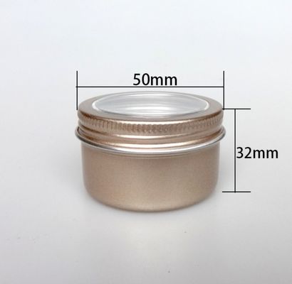 50ml Round Windowed Threaded Alminum Box Jewelry Toy Packaging Box Pearl Powder Phosphor Metal Packaging Box